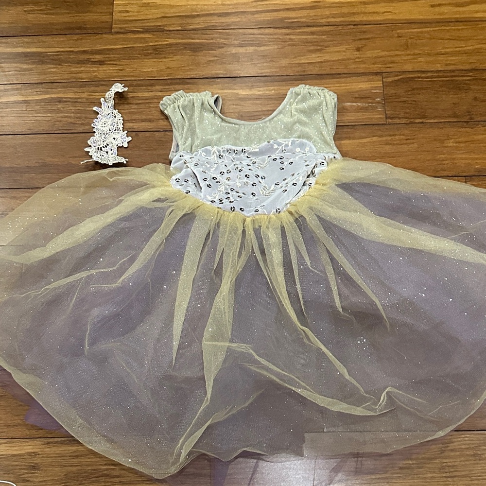Weissman Gold and purple Kids Dance Costume